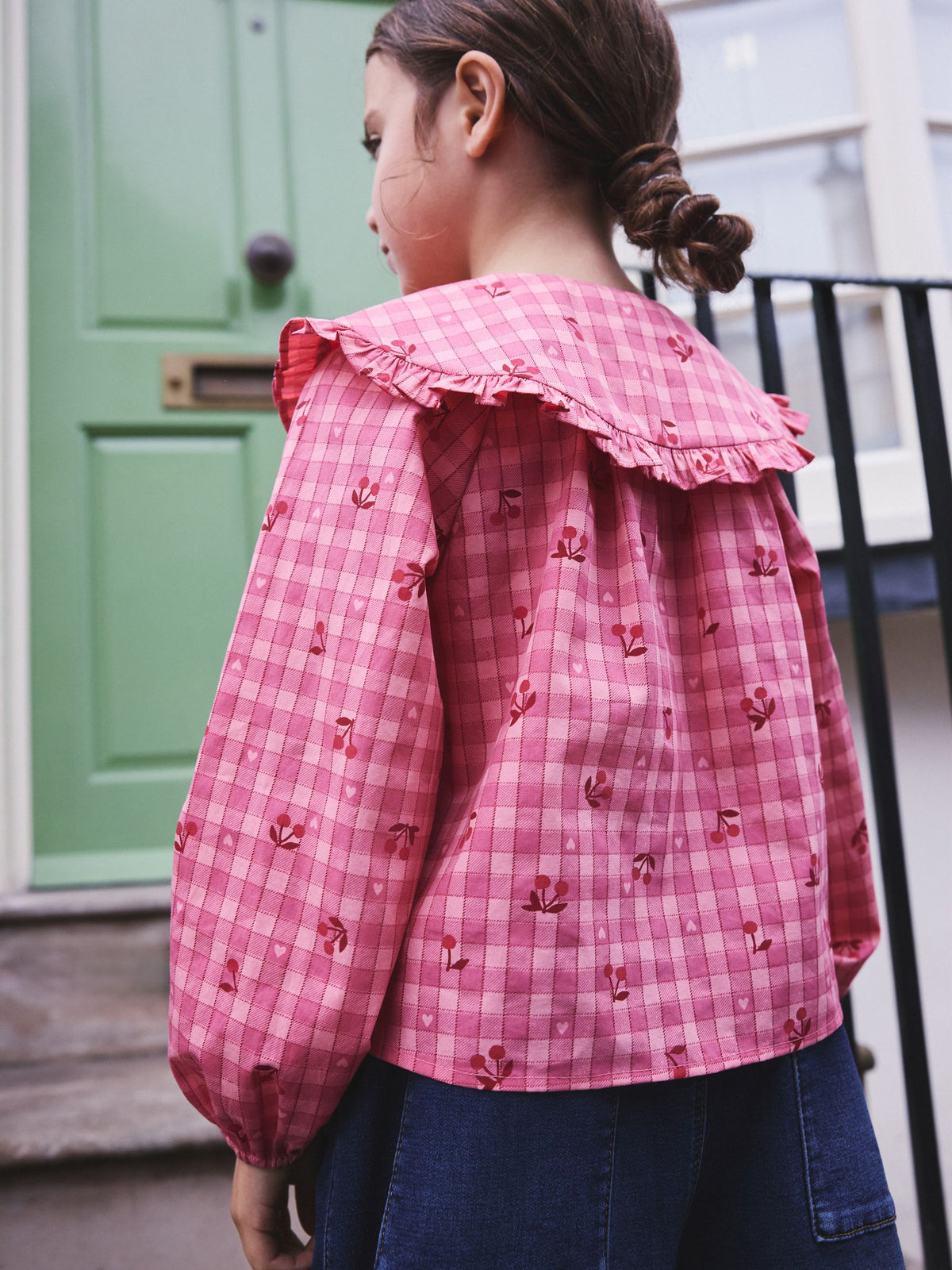 Pink Gingham Cherry Blouse (3-16yrs)