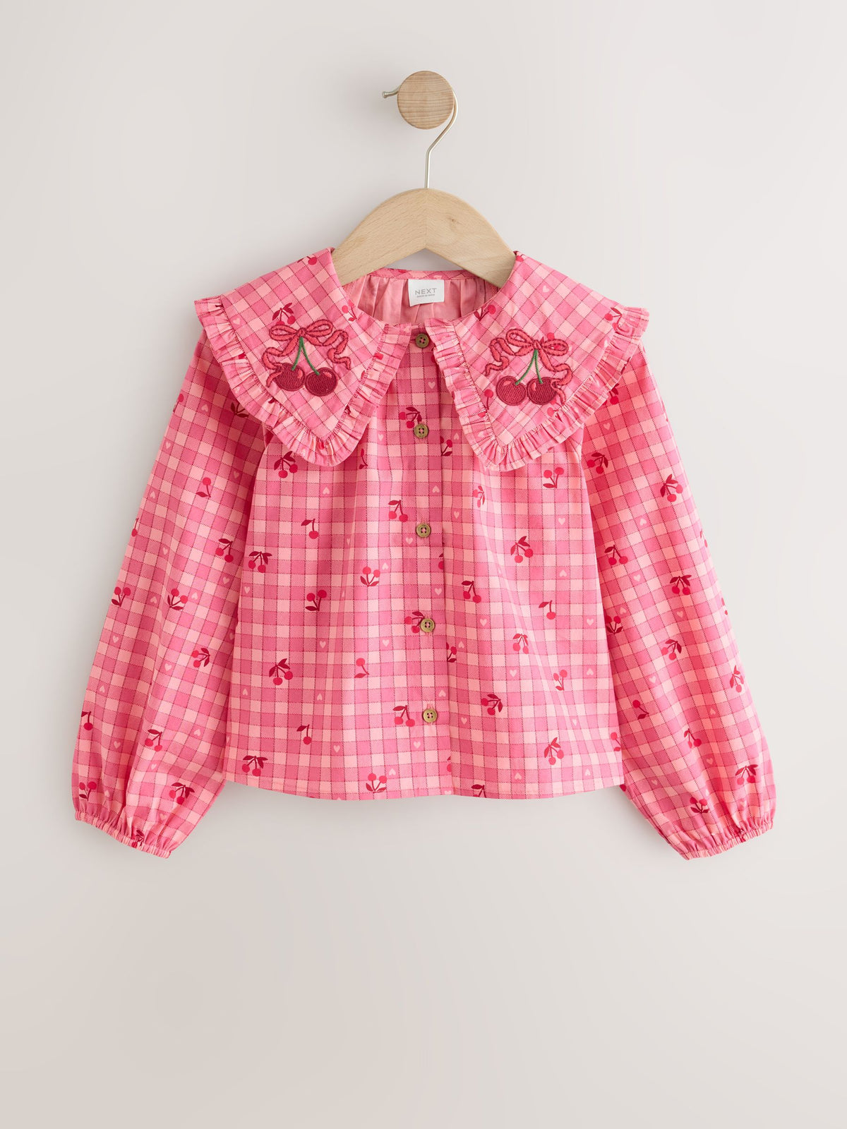 Pink Gingham Cherry Blouse (3-16yrs)