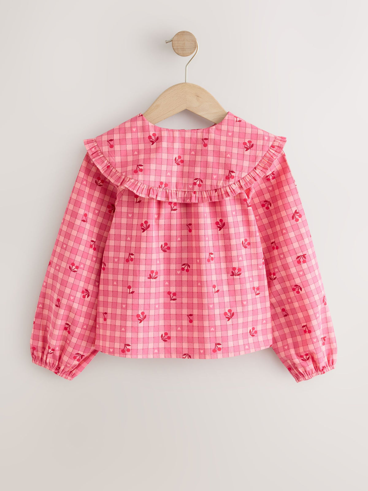 Pink Gingham Cherry Blouse (3-16yrs)
