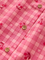 Pink Gingham Cherry Blouse (3-16yrs)