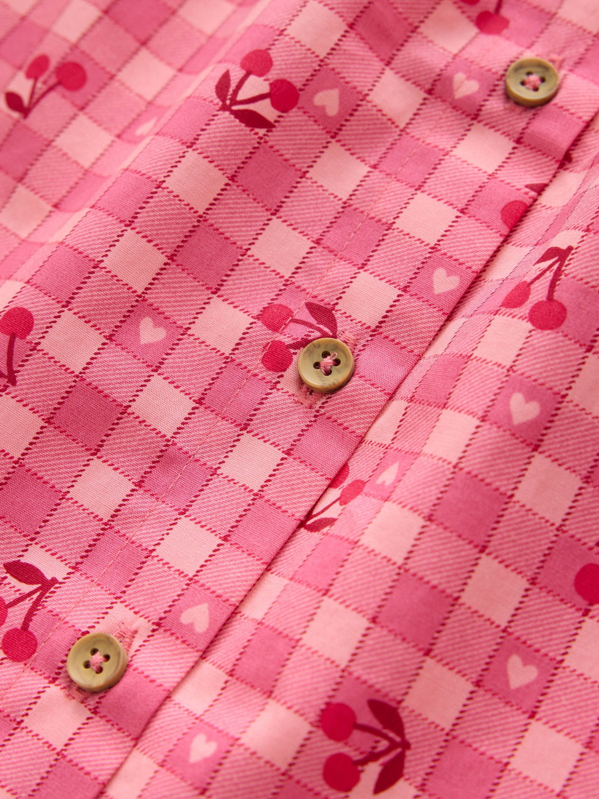 Pink Gingham Cherry Blouse (3-16yrs)
