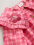Pink Gingham Cherry Blouse (3-16yrs)