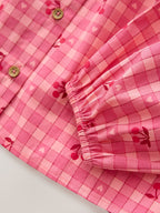 Pink Gingham Cherry Blouse (3-16yrs)