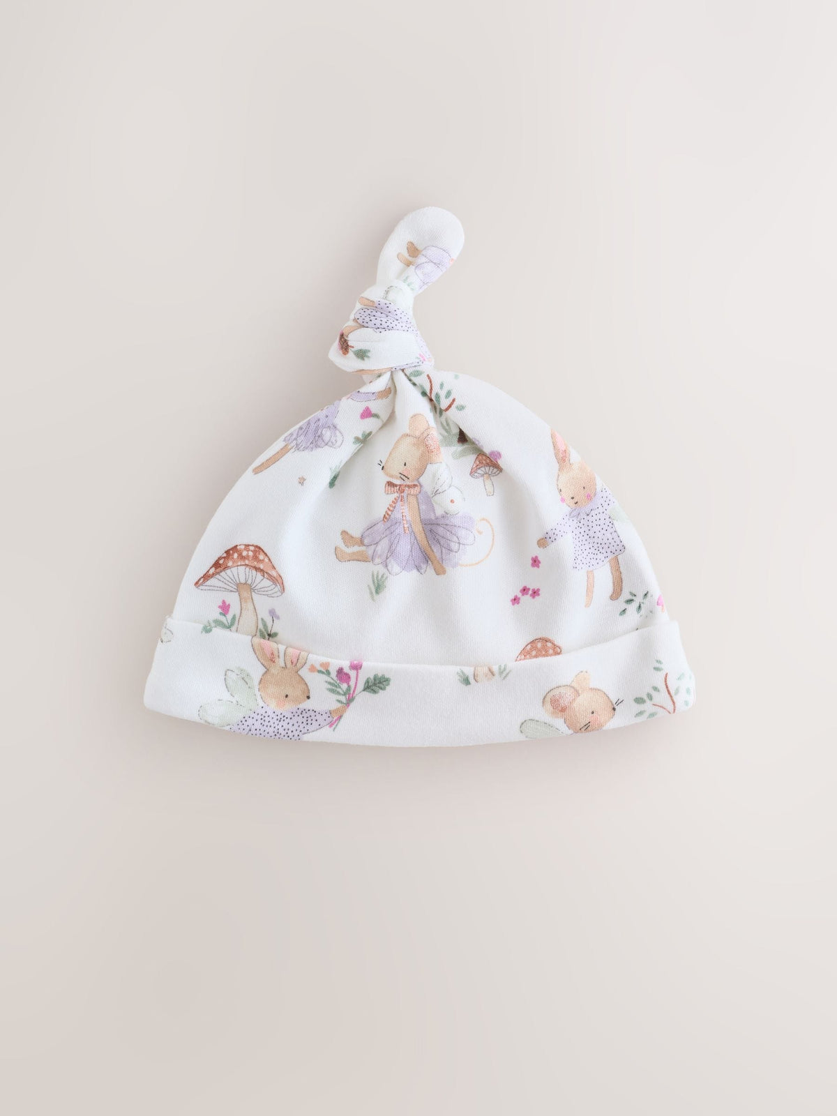 Lilac Fairy Mouse Tie Top Baby Hat 3 Pack (0-12mths)