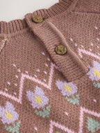 Chocolate Brown Fairisle Knitted Jumper and Legging Baby Set 2 Piece (0mths-2yrs)