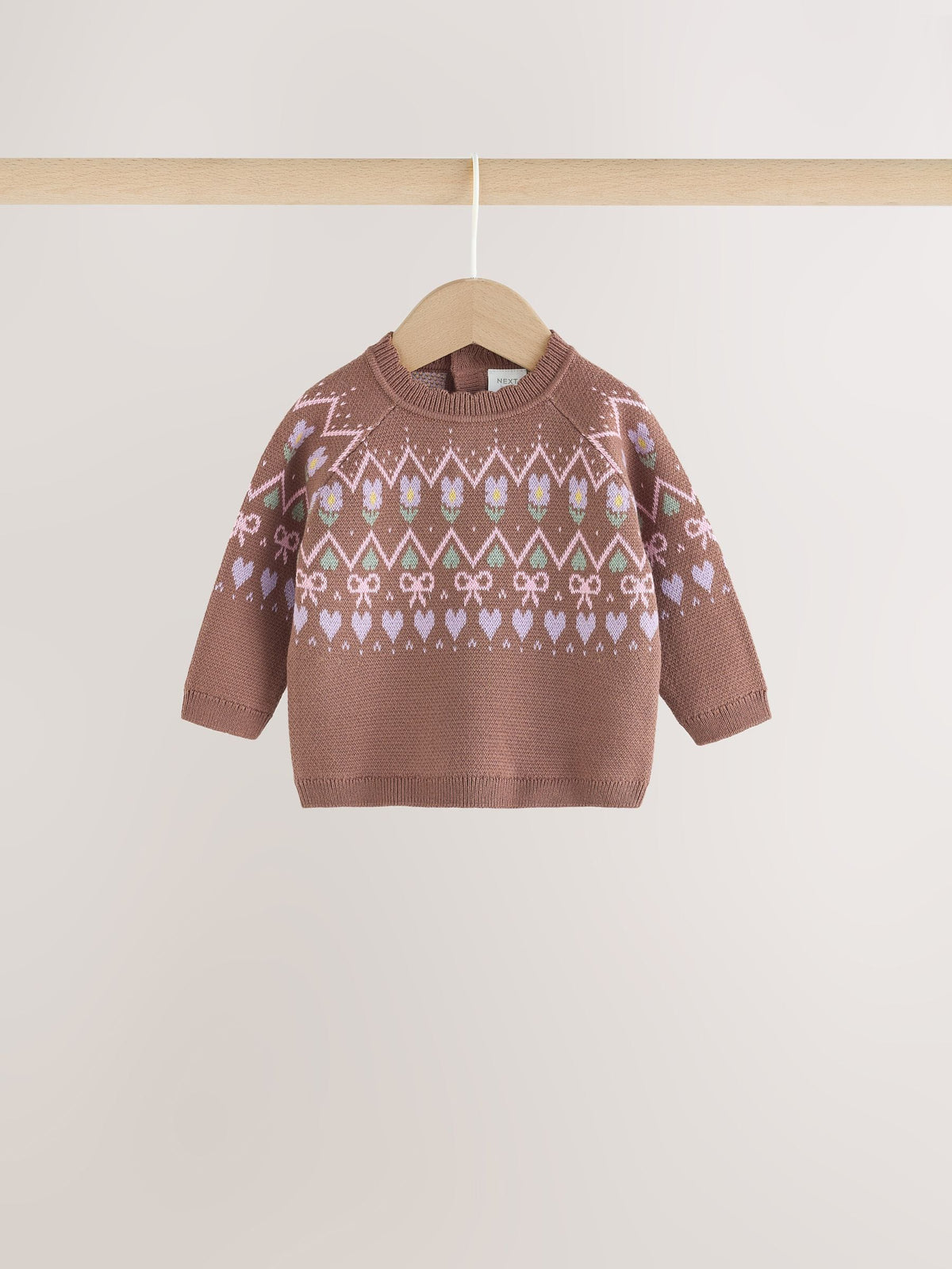 Chocolate Brown Fairisle Knitted Jumper and Legging Baby Set 2 Piece (0mths-2yrs)