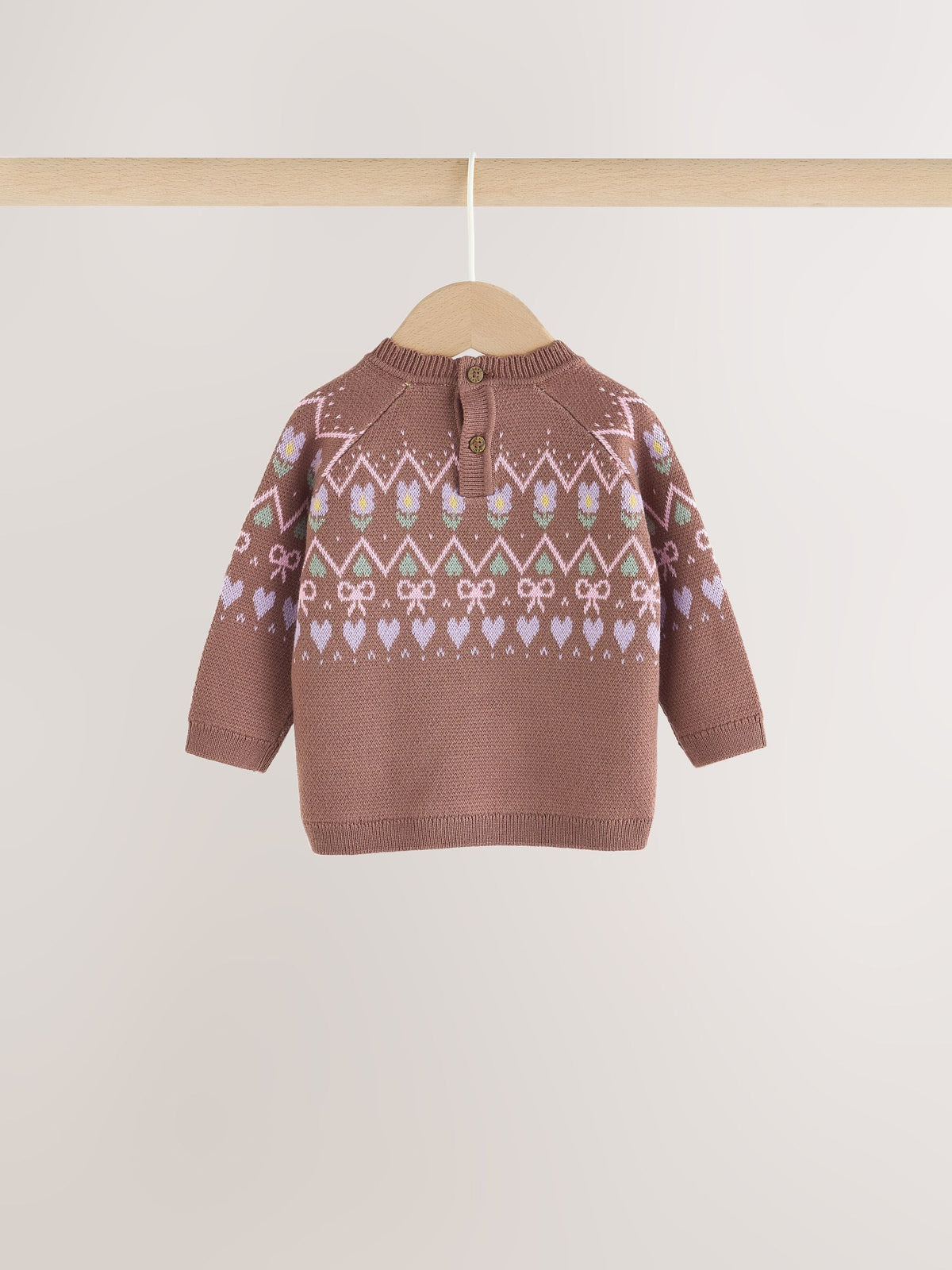 Chocolate Brown Fairisle Knitted Jumper and Legging Baby Set 2 Piece (0mths-2yrs)