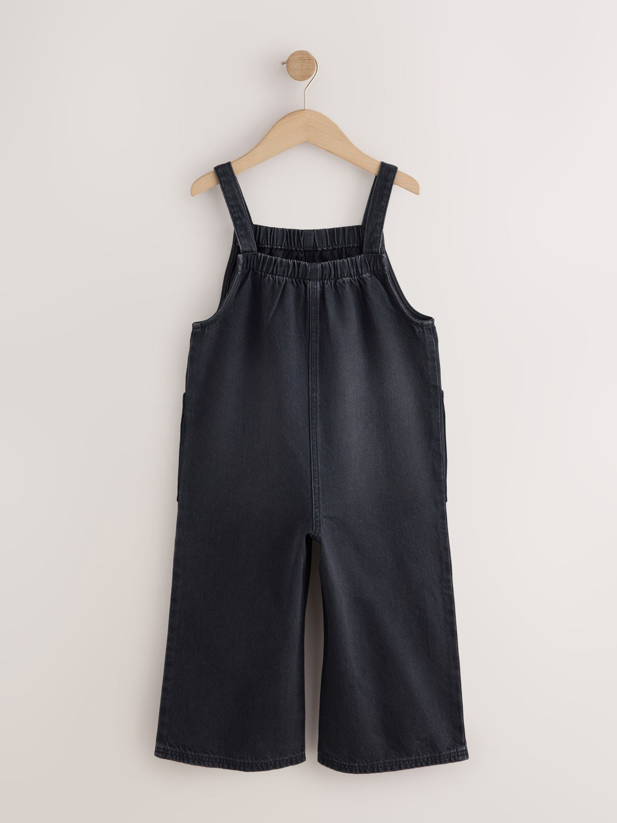 Charcoal Grey Velvet Bow Dungarees (3-16yrs)