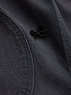 Charcoal Grey Velvet Bow Dungarees (3-16yrs)