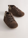 Chocolate Brown Lace Up Baby Boots (0-24mths)