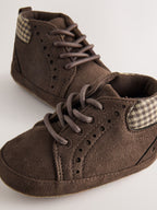 Chocolate Brown Lace Up Baby Boots (0-24mths)