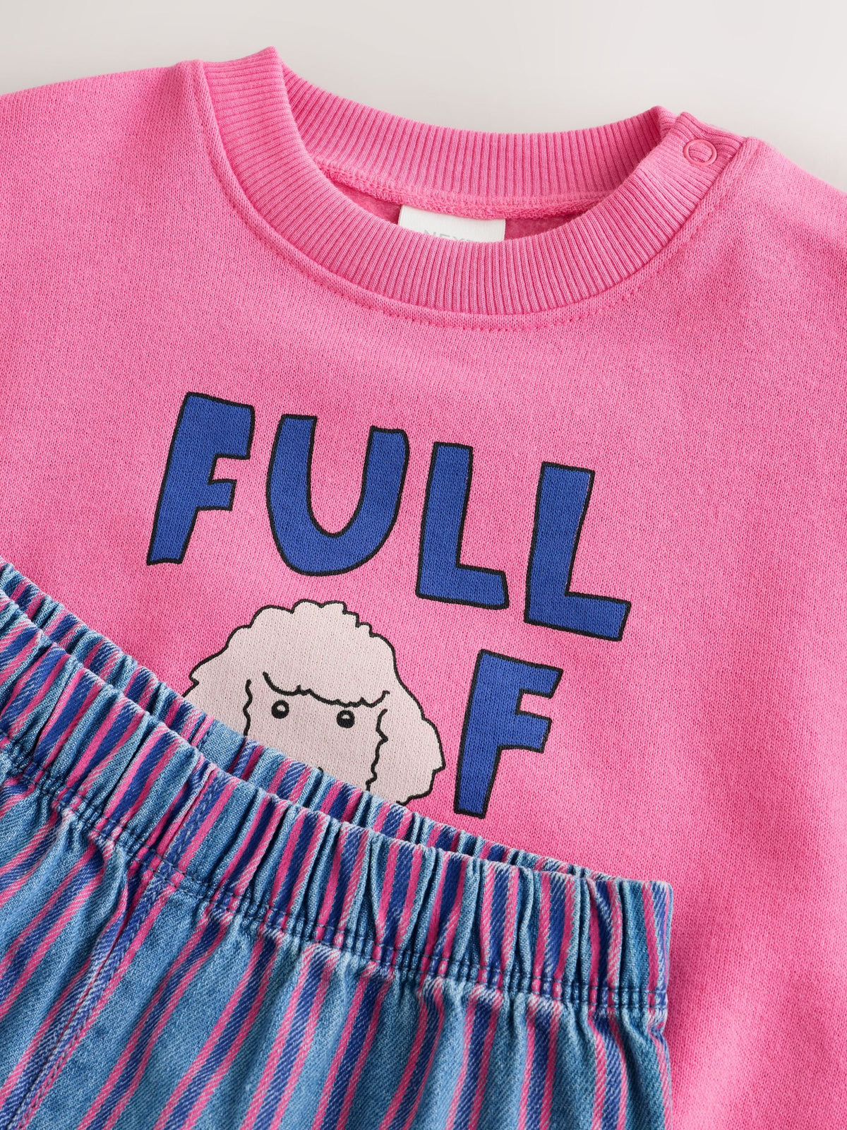 Pink Poodle Baby Sweat Top And Wide Leg Trousers Set 2 Piece (0mths-2yrs)