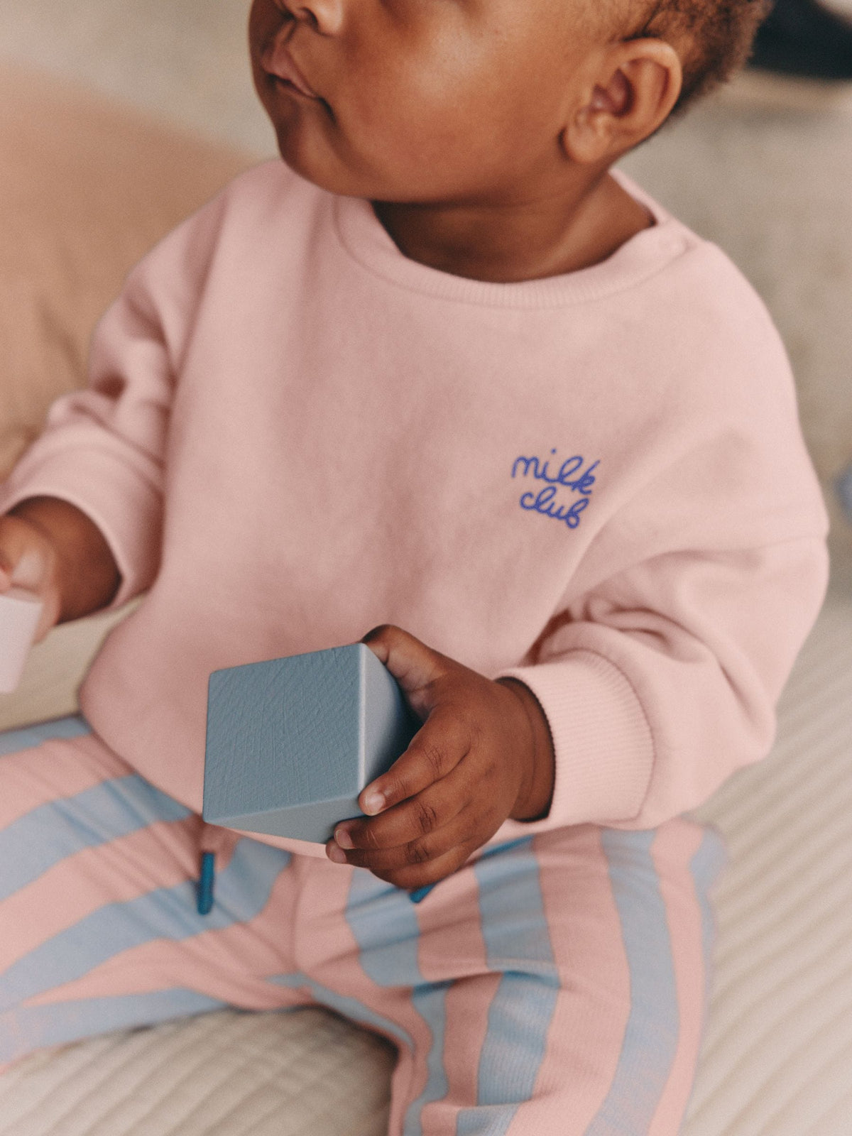Pink Milk Club Baby Sweat Top And Wide Leg Joggers Set 2 Piece (0mths-2yrs)