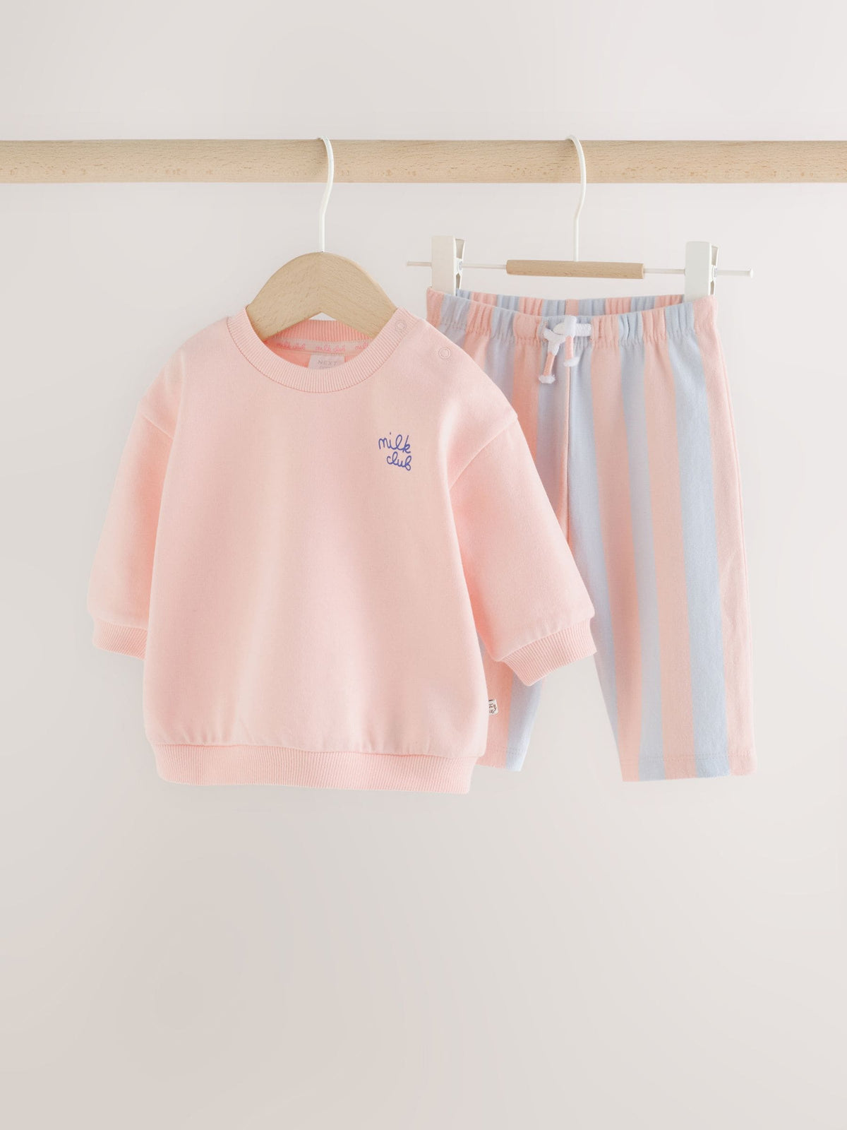 Pink Milk Club Baby Sweat Top And Wide Leg Joggers Set 2 Piece (0mths-2yrs)