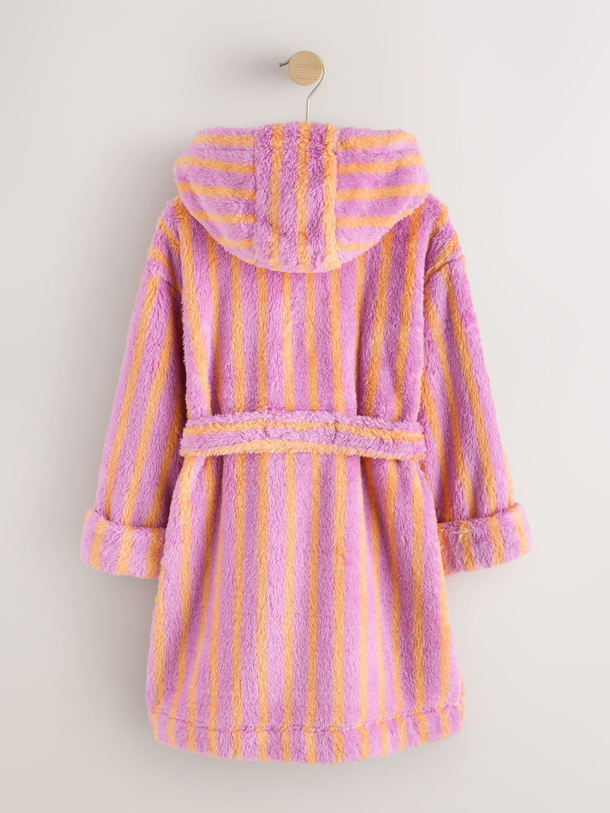 Pink/Orange Stripe Fleece Dressing Gown (9mths-16yrs)