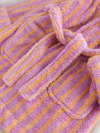 Pink/Orange Stripe Fleece Dressing Gown (9mths-16yrs)