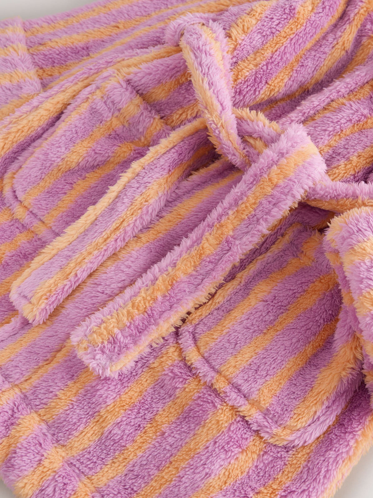 Pink/Orange Stripe Fleece Dressing Gown (9mths-16yrs)