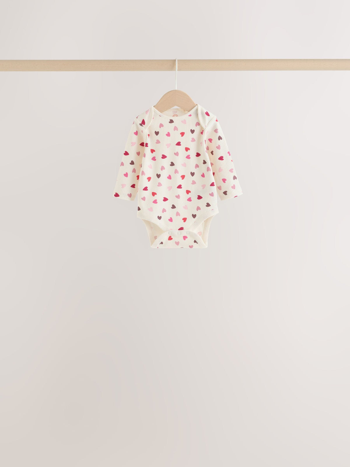 Red/Pink Bow Long Sleeve Baby Bodysuits 5 Pack