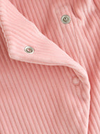 Pink Heart Velour Two Way Zip Baby Sleepsuit 2 Pack