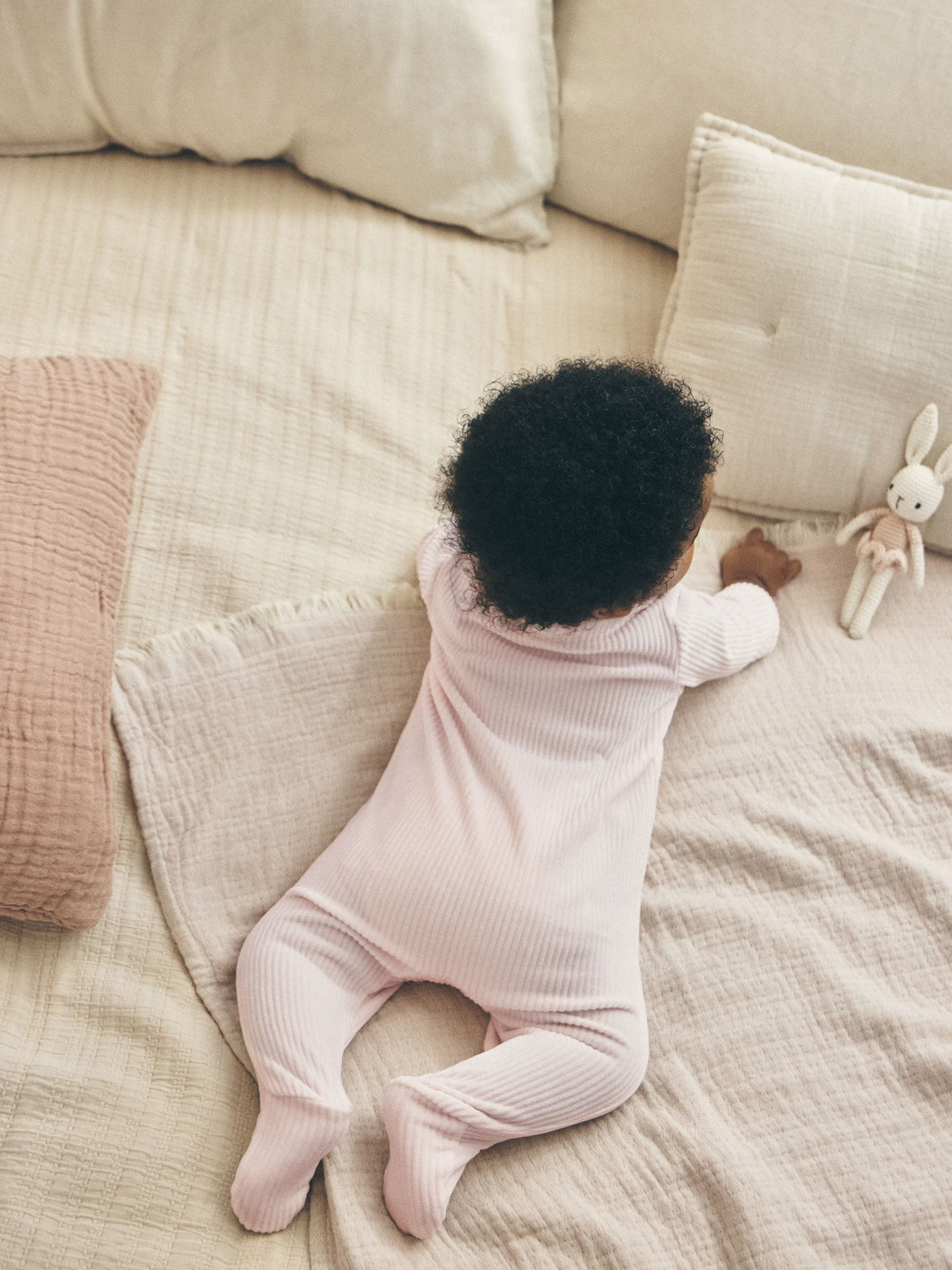 Pink Heart Velour Two Way Zip Baby Sleepsuit 2 Pack