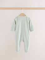 Blue Velour Baby Sleepsuits 2 Pack