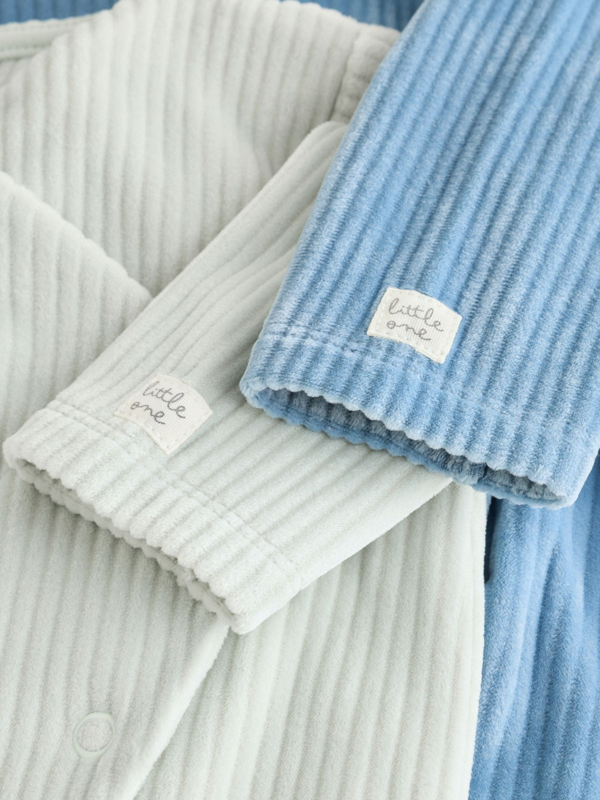 Blue Velour Baby Sleepsuits 2 Pack