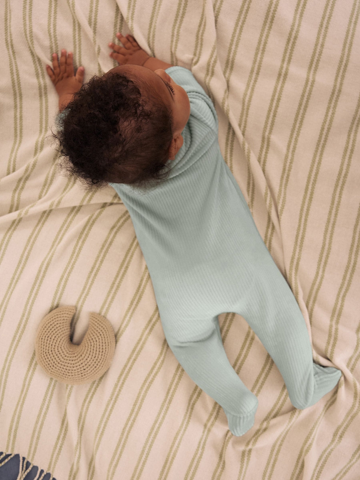 Blue Velour Baby Sleepsuits 2 Pack