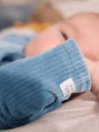 Blue Velour Baby Sleepsuits 2 Pack