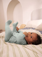 Blue Velour Baby Sleepsuits 2 Pack