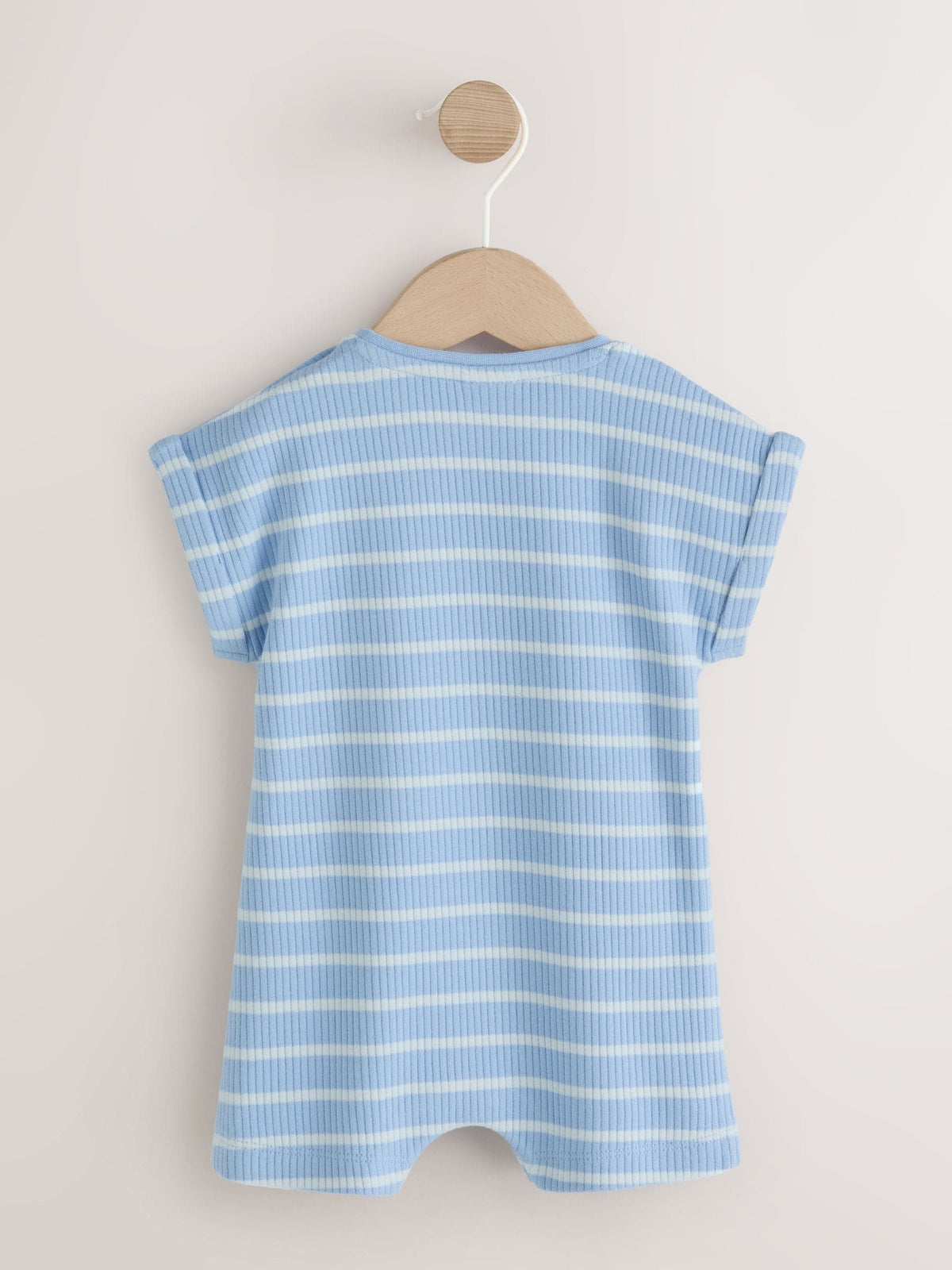 Blue 'Little Brother' Jersey Baby Romper