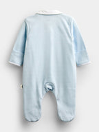 JoJo Maman Bébé Blue London Embroidered Sleepsuit & Hat