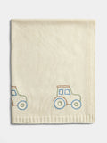 JoJo Maman Bébé Green Tractor Knitted Blanket
