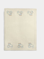 JoJo Maman Bébé Green Tractor Knitted Blanket