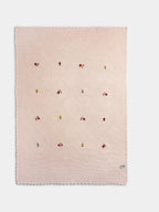 JoJo Maman Bébé Light Pink Floral Embroidered Baby Knitted Shawl Blanket