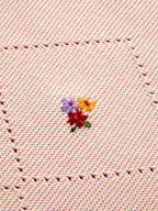 JoJo Maman Bébé Light Pink Floral Embroidered Baby Knitted Shawl Blanket