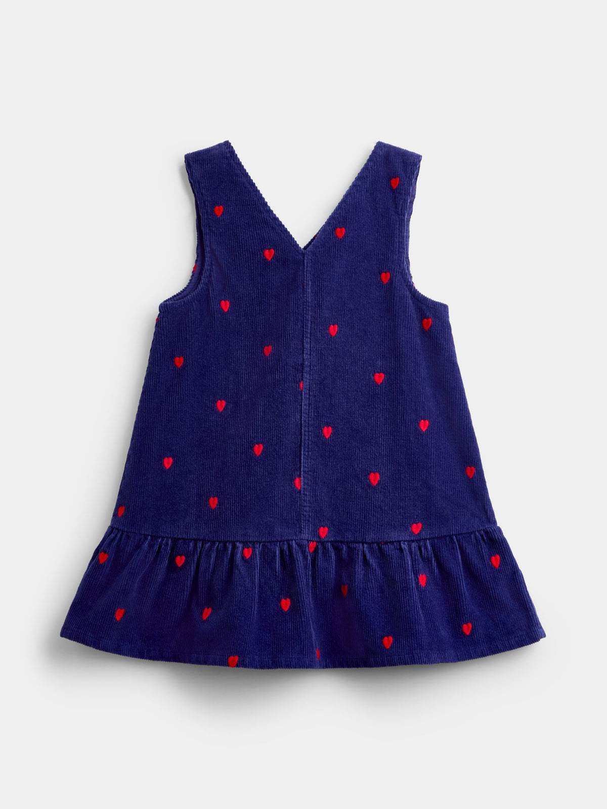 JoJo Maman Bébé Navy Blue Rose Embroidered Pinny And Top Set
