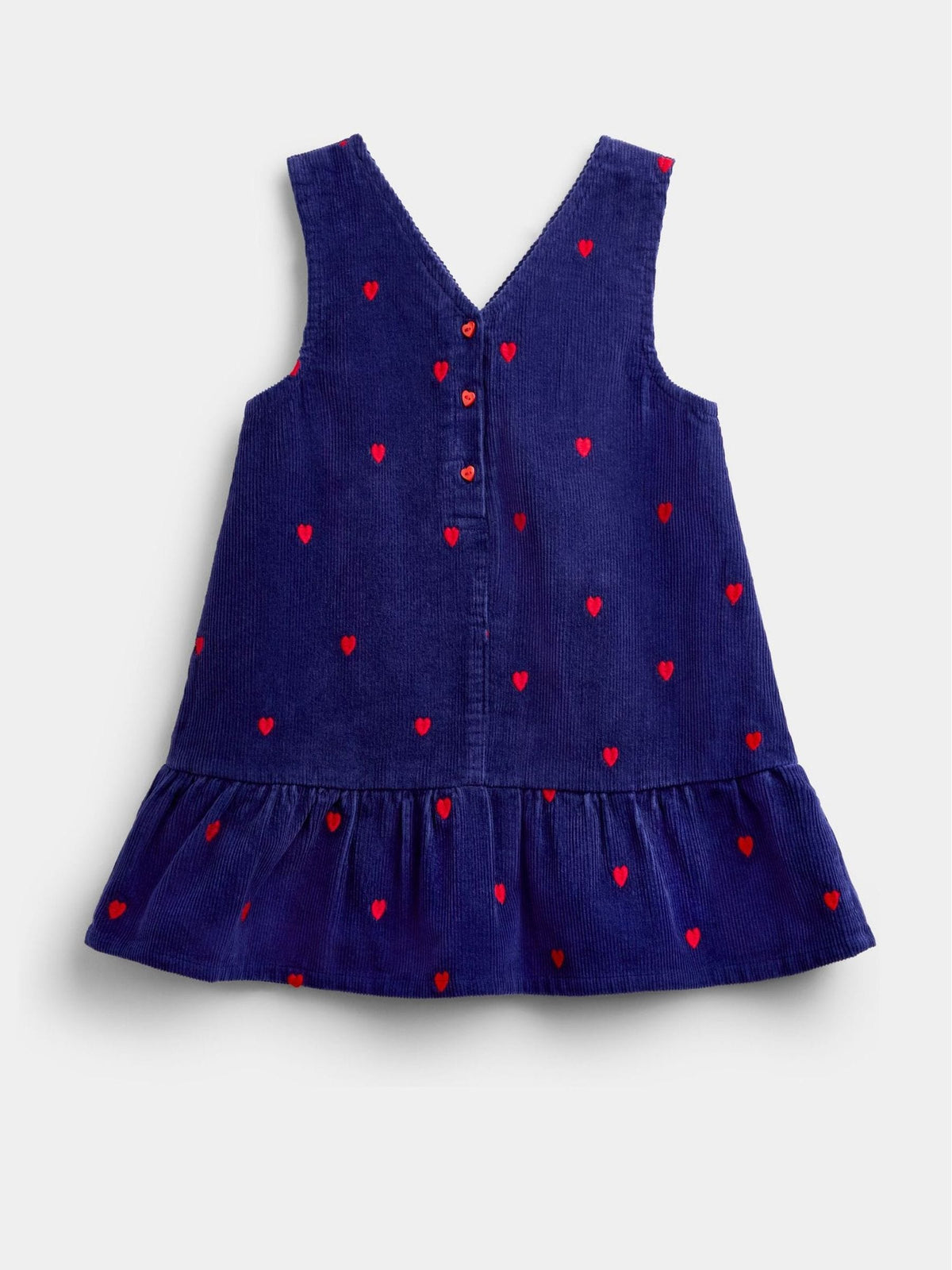 JoJo Maman Bébé Navy Blue Rose Embroidered Pinny And Top Set