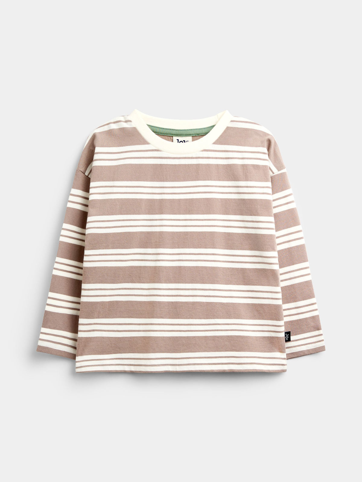 JoJo Maman Bébé Brown Stripe Top & Twill Dungaree Set
