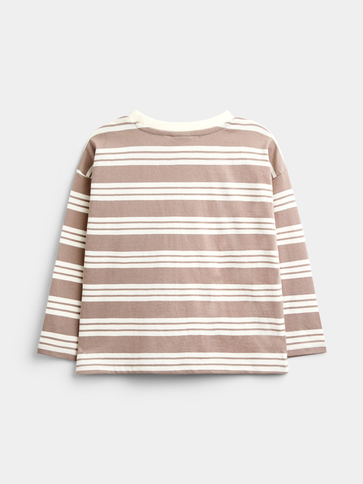 JoJo Maman Bébé Brown Stripe Top & Twill Dungaree Set
