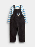 JoJo Maman Bébé Grey Snack Cord Dungaree & Top Set