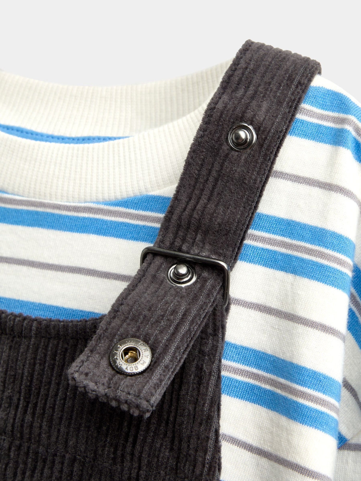 JoJo Maman Bébé Grey Snack Cord Dungaree & Top Set