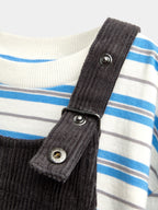 JoJo Maman Bébé Grey Snack Cord Dungaree & Top Set