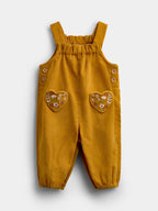 JoJo Maman Bébé Yellow Heart Dungaree Set