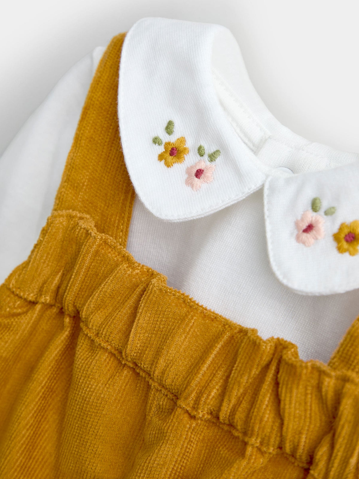 JoJo Maman Bébé Yellow Heart Dungaree Set