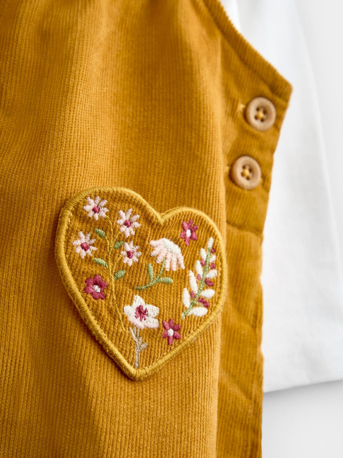 JoJo Maman Bébé Yellow Heart Dungaree Set