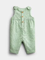 JoJo Maman Bébé Sage Green Broderie Dungaree & Body Set
