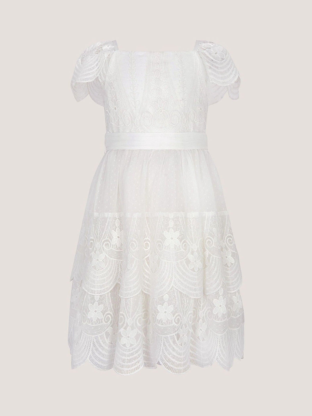 Monsoon Isabel Lace Scallop Tiered Party Dress