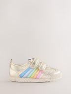 Little Bird Gold Younger Metallic Rainbow Trainers