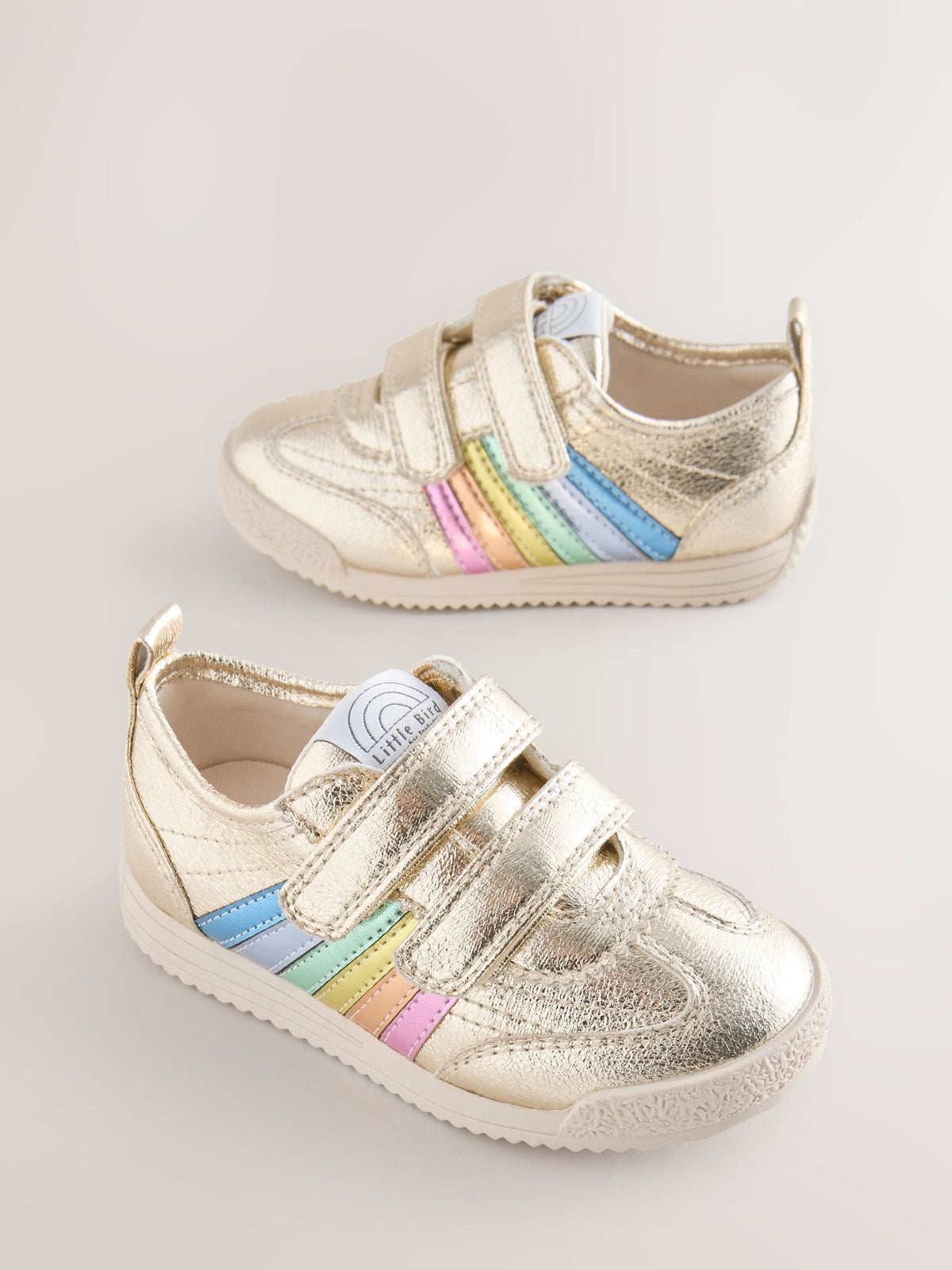 Little Bird Gold Younger Metallic Rainbow Trainers