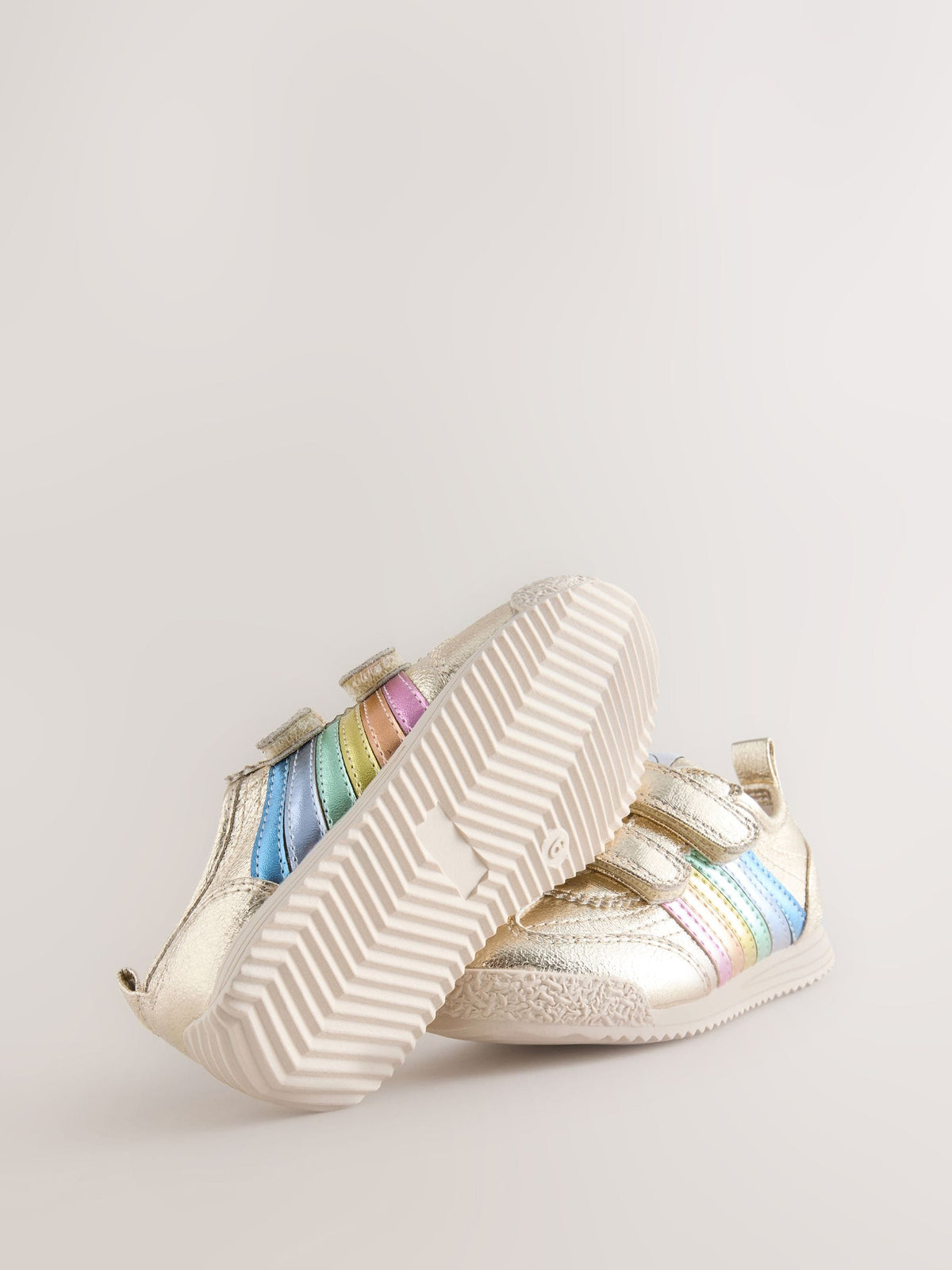 Little Bird Gold Younger Metallic Rainbow Trainers